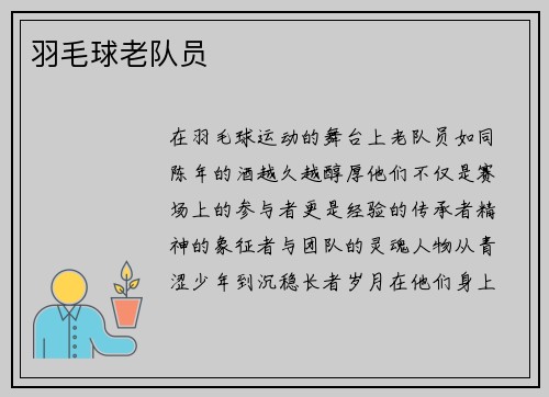 羽毛球老队员